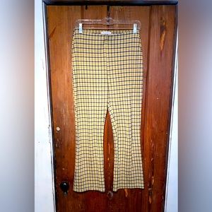 Urban Outfitters Yellow Plaid Flare Pants